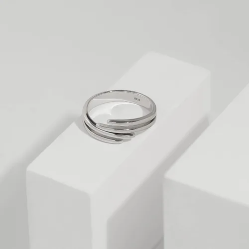 Vista 2 de Meissa Anillo de plata de ley para el pulgar para mujer, anillos de abrazo hechos a mano, apilable, tamaño ajustable