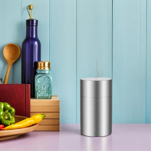 Vista 4 de Airtight Tea Storage Canister 2pcs Stainless Steel Double Lid
