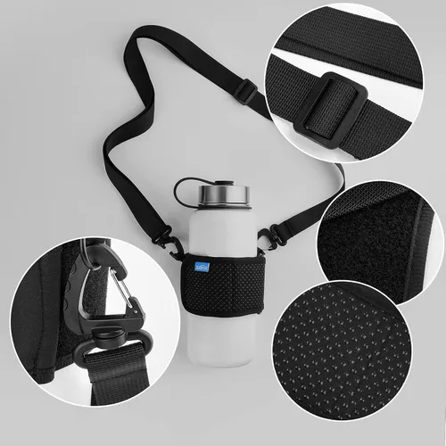 Vista 5 de Xxerciz Soporte para botella de agua con correa ajustable para el hombro, universal para botella para caminar, senderismo, camping