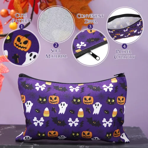 Vista 5 de Reginary 20 bolsas de cosméticos de Halloween, bolsas de regalo para niños, niñas y mujeres, organizador de artículos de tocador