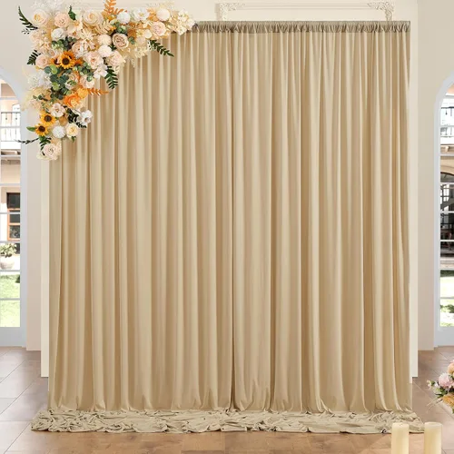 Vista 116 de Cortinas de fondo negras negras sin arrugas para fiestas, cortinas de tela gruesa para telón de fondo de fotos para cumpleaños, bodas, baby shower