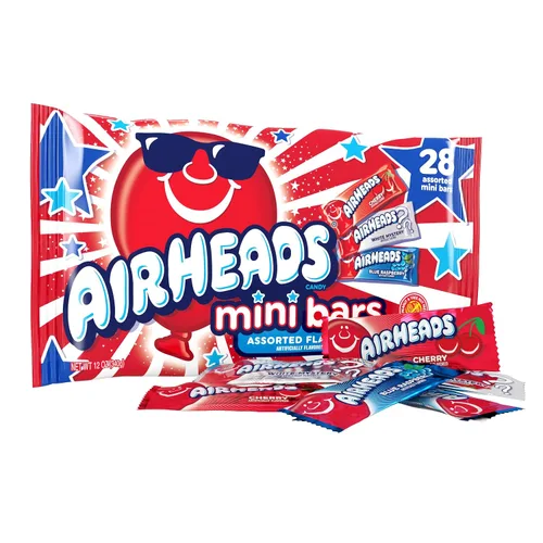 Vista 20 de Airheads Mini barras de caramelo, paquete variado de Taffy, bolsa de 80