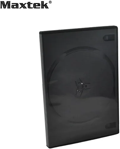 Vista 3 de Paquete de 10 fundas Maxtek de 0.551 in, color negro, estándar de doble capacidad para DVD y funda exterior transparente