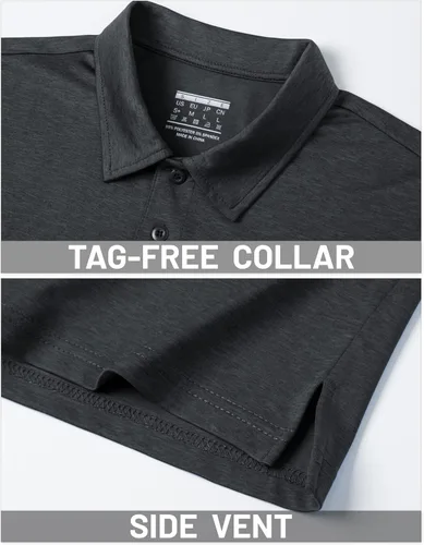 Vista 4 de MAGCOMSEN Camisas polo de 3 botones para hombre, de secado rápido, de verano, de piqué, de golf, polo