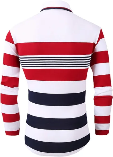 Vista 7 de FRTCV Polo para hombre casual ajustado camiseta de golf