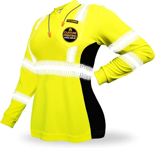 Vista 7 de KwikSafety - Charlotte, NC - Vixen Hi Vis Long Sleeve Safety Shirt for Women [Angel Hair Reflective Tape]