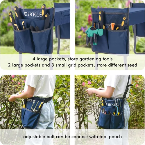 Vista 7 de ikkle Asiento de jardín resistente y taburete de jardinería – Almohadilla de rodillas desmontable más gruesa y más ancha – Regalo para mujeres