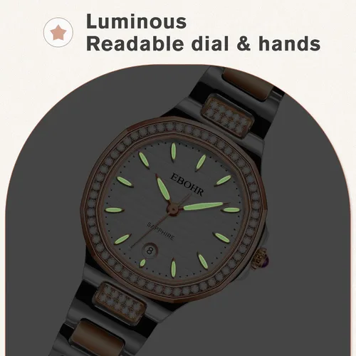 Vista 9 de Stylish Octagonal Case Women's Quartz Watch with 316L Stainless Steel Band Luminous Dial and Hands Face Perfect for Urban Fashion and Independent