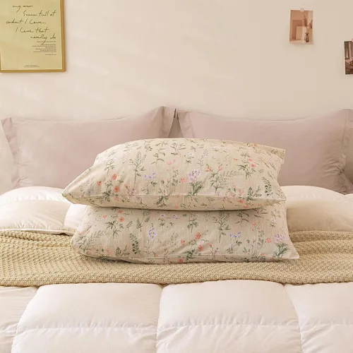 Vista 7 de ECOCOTT Juego de 2 fundas de almohada florales de tamaño estándar, 100% algodón lavado con cierre de sobre, fundas de almohada estampadas de flores