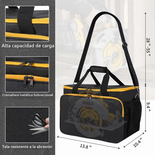 Vista 8 de Bolsa de transporte para sierra circular DEWALT 20V MAX DCS391B/DCS565B, estuche de almacenamiento para sierra circular DEWALT 20V MAX