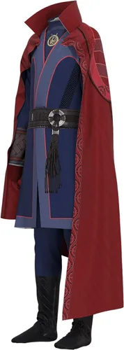 Vista 2 de Ruleewe Kids Cosplay Costume Jumpsuit Outfit Halloween Stephen Full Set with Red Cape Cloak