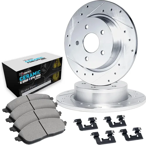 Vista 10 de R1 Concepts Kit de freno trasero para Nissan Altima 2002-2022; Nissan Juke 2011-2017; Nissan Máxima 2004-2008; Nissan Sentra 2007-2019 Almohadillas