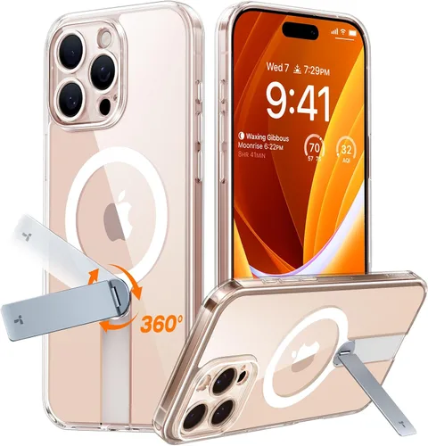 Vista 10 de TORRAS Funda magnética con soporte de 360° para iPhone 16, protección completa de la cámara, compatible con MagSafe, protección contra caídas