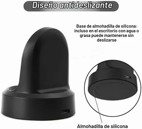 Vista 5 de Emilydeals para Gear S3 Charger, base de carga de repuesto para Samsung Gear S3 Classic/Frontier Smart Watch (negro)