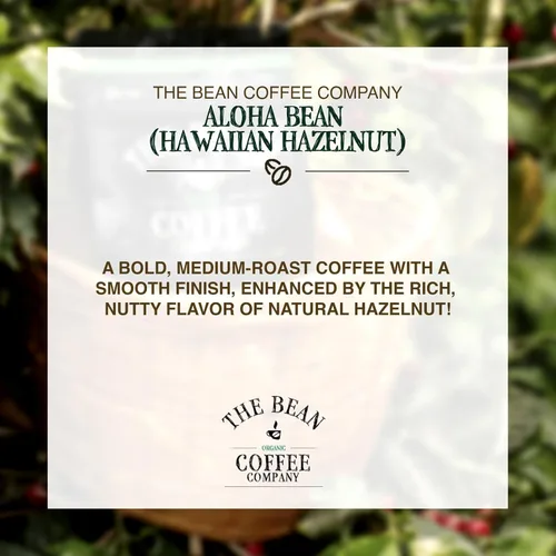 Vista 3 de The Bean Organic Coffee Company Aloha Bean (avellana hawaiana), tostado medio, café en grano entero, bolsas de 16 onzas (paquete de 2)