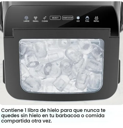 Vista 6 de ICEMAN - Máquina para hacer hielo de doble tamaño para encimera - Máquina de hielo portátil, máquina de hielo grande y pequeña con autolimpieza, 9