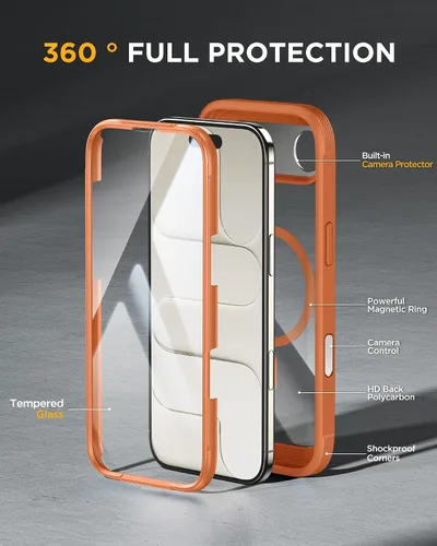 Vista 605 de Miracase Serie de vidrio para iPhone 11 de 6.1 pulgadas, funda protectora de cuerpo completo resistente mejorada con protector de pantalla de vidrio