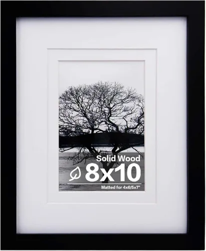 Vista 158 de Egofine - Portarretratos de 4 x 6 pulgadas, de madera maciza con plexiglás, para fotos de 3.5 x 5 con paspartú o de 4 x 6 sin paspartú, para colocar