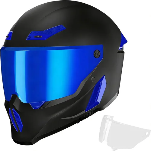 Vista 10 de Cascos para motocicleta MXJ Gear para hombres y mujeres adultos, Casco integral para motocicleta, MG666 aprobado por DOT, para carreras en la calle