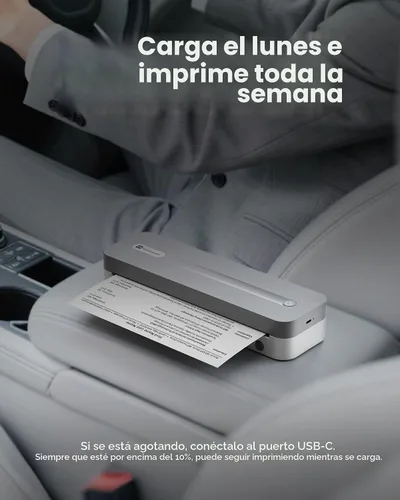 Vista 8 de P1 Pro Impresora Térmica Sin Tinta, Impresora Bluetooth Portátil Tamaño Carta EE. UU. con 1 Rollo de Papel, para iPhone, Android, Computadora, Uso