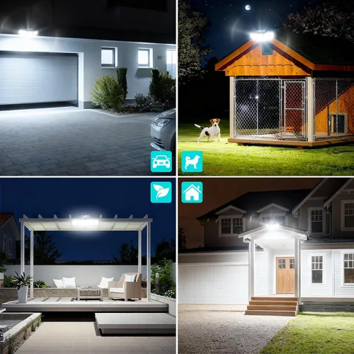 Vista 8 de MDCMDCM Luces solares para exteriores, sensor de movimiento impermeable, 416 LED, 3000 lúmenes, súper brillante, 3 brillo; 3 modos, iluminación
