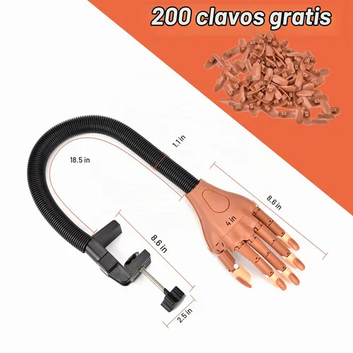Vista 6 de MEKK - Mano de práctica con puntas, mano de práctica flexible para uñas acrílicas