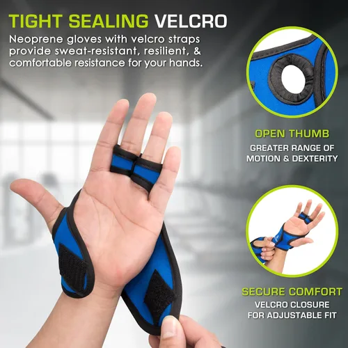 Vista 3 de ProsourceFit Guantes con peso, par de guantes muy resistentes de 2 lb. de neopreno para ejercicios de modelado y aeróbicos