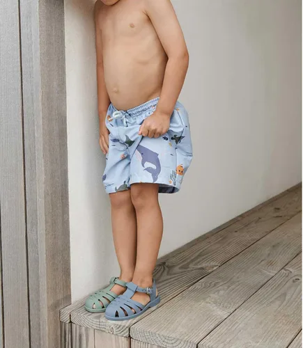 Vista 11 de Traje de baño para niños, ropa de playa de secado rápido, pantalones cortos de natación para niños pequeños, traje de baño a rayas, traje de baño