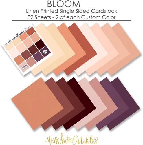 Vista 3 de Cartulina lisa con estampado de lino, 67 libras, florecido, para acuarela, 32 hojas, cartulina de una cara, dos de 16 colores, núcleo blanco, álbum