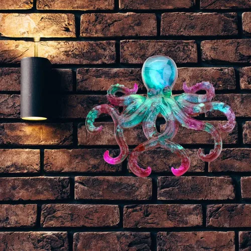 Vista 5 de Moldes de resina de pulpo grandes, molde de adorno de silicona para fundición epoxi, molde de exhibición de animales para manualidades de resina