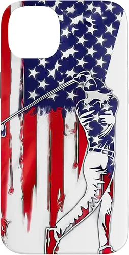 Vista 15 de Funny American Flag Golf For Golfer Case for iPhone 16