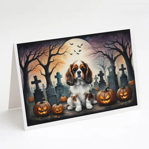 Vista 34 de Caroline's Treasures DAC2042GCA7P Golden Retriever - Tarjetas de felicitación y sobres de Halloween espeluznantes, paquete de 8 tarjetas en blanco