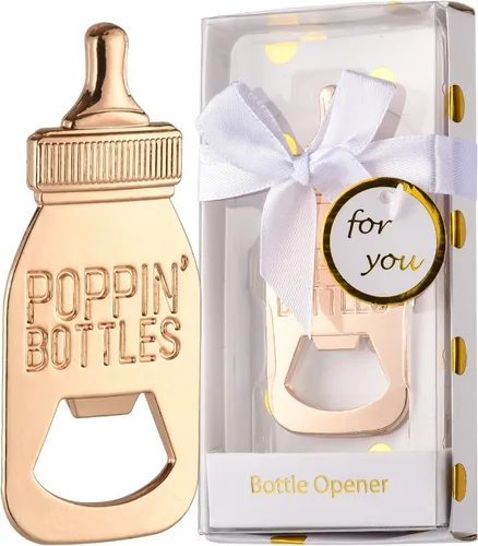 Vista 8 de WeddParty - 12 piezas de regalos de devolución de baby shower para suministros de invitados, abrebotellas con forma de biberón, con embalaje