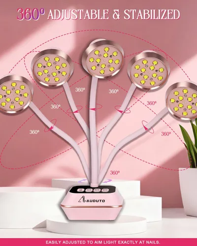Vista 6 de Lámpara de uñas LED UV para esmalte de uñas de gel, cura flash de 36 W, recargable con cuello de cisne inalámbrico, mini luz de uñas, secadora