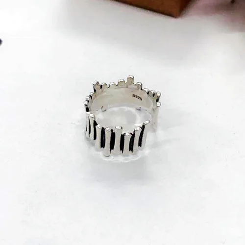 Vista 150 de Anillo de plata de ley 925, minimalista, ajustable, hecho a mano, para mujeres y niñas