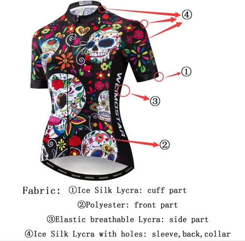 Vista 4 de JPOJPO Camiseta de ciclismo para mujer, de secado rápido, transpirable, reflectante, S-2XL