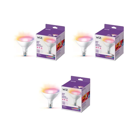 Vista 7 de Bombilla LED inteligente de color WiZ Connected de 120W PAR38 - Se conecta a tu Wi-Fi - Bombilla inteligente E26 - Controla con voz o aplicación +