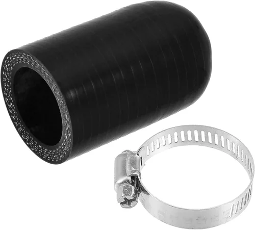 Vista 15 de uxcell 1 Unidades 0.236 in ID silicona refrigerante tapa con abrazadera para calentador de refrigerante derivación vacío puerto de agua negro
