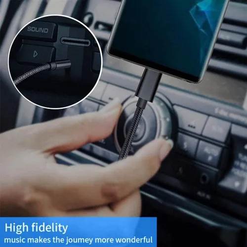 Vista 6 de Cable auxiliar USB-C a cable de audio de 0.138 pulgadas para Moto G Stylus 5G – Adaptador auxiliar estéreo de coche, cable de altavoz, cable