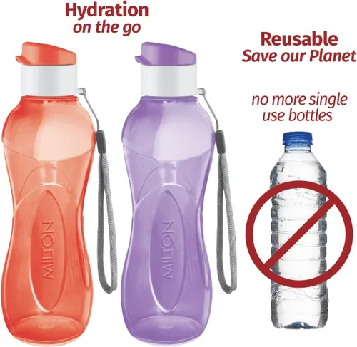 Vista 5 de MILTON Botella de agua para niños, reutilizable, a prueba de fugas, de 17 onzas, paquete de 4 botellas de plástico de boca ancha, botella grande
