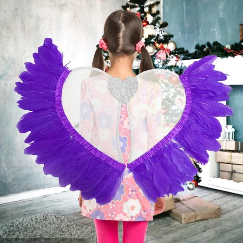 Vista 9 de Xuyuan Angel Wings for Girls, Fairy Wings for Women Girls, Transparent Cosplay Wings for Christmas Party Cosplay Photography Birthday Party Costume