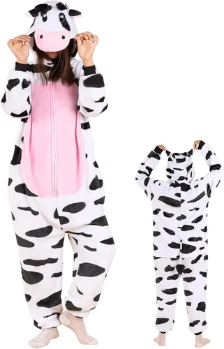Vista 2 de Pijama unisex para adultos, pijama de animales, de franela, cosplay, disfraz de Halloween, ropa de dormir de animales para mujeres y hombres