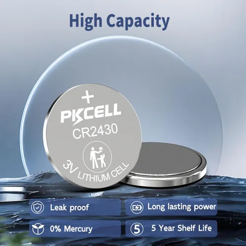 Vista 3 de PKCELL CR2430 - Batería de litio CR2430 de 3 V, 10 unidades Batería 2430 a prueba de fugas, sin mercurio, para relojes, llavero, control remoto