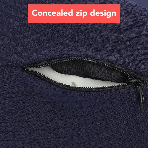 Vista 7 de Between Legs - Almohada lateral de espuma viscoelástica para la rodilla, funda extraíble, lavable, para dormir, para embarazo, ciática (azul marino)