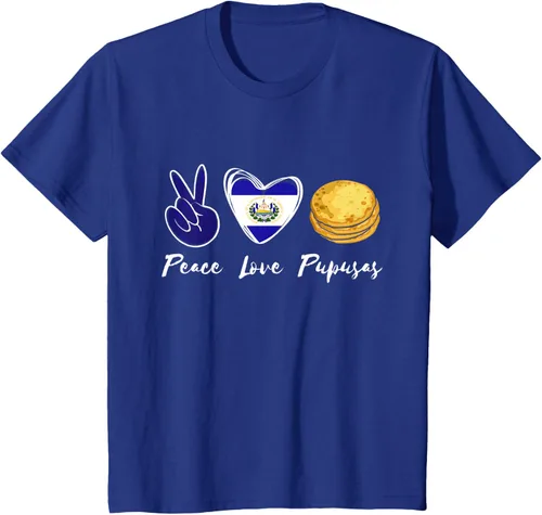 Vista 57 de Pupusas Lover Love Peace El Salvadaor Camiseta Comida Salvadoreña