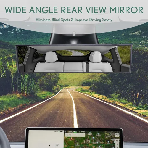 Vista 3 de Espejo retrovisor, espejo de gran angular con clip interior (11 x 3 pulgadas)