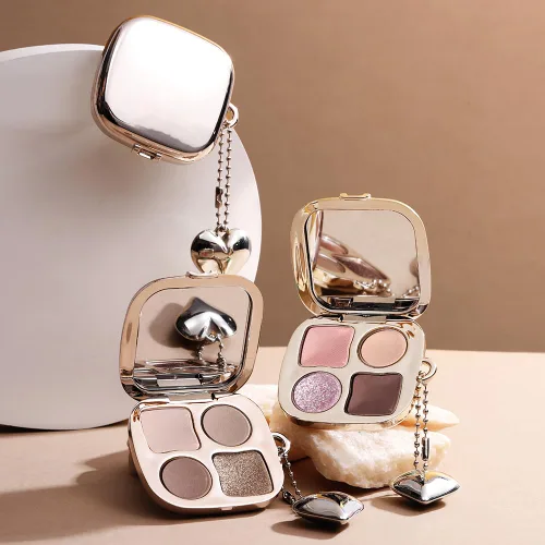 Vista 5 de Paleta de sombras de ojos de acabado múltiple, paleta de brillo metálico mate con polvo sedoso y suave, destello fino y duocromático, sombras 2#