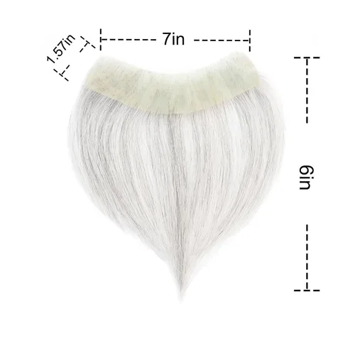 Vista 3 de Postizo frontal Meiverah para hombres con pérdida de línea capilar Toppers de repuesto para cabello humano recto con cinta adhesiva