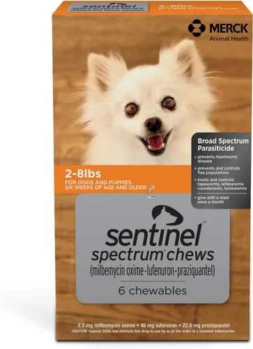 Vista 12 de SENTINEL SPECTRUM Masticables para perros, 50-100 libras, 6 masticables, suministro para 6 meses, caja azul