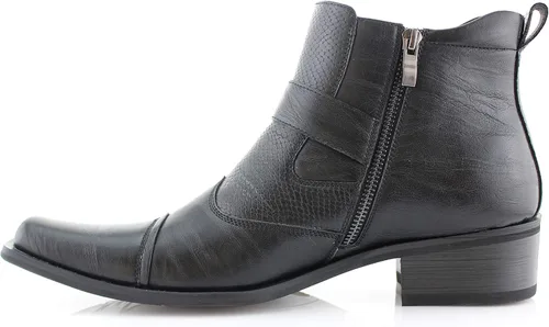 Vista 6 de Ferro Aldo Alejandro MFA606326 - Botas de vestir de espuma viscoelástica para hombre, estilo casual, con hebilla de alta occidental, botas de vestir